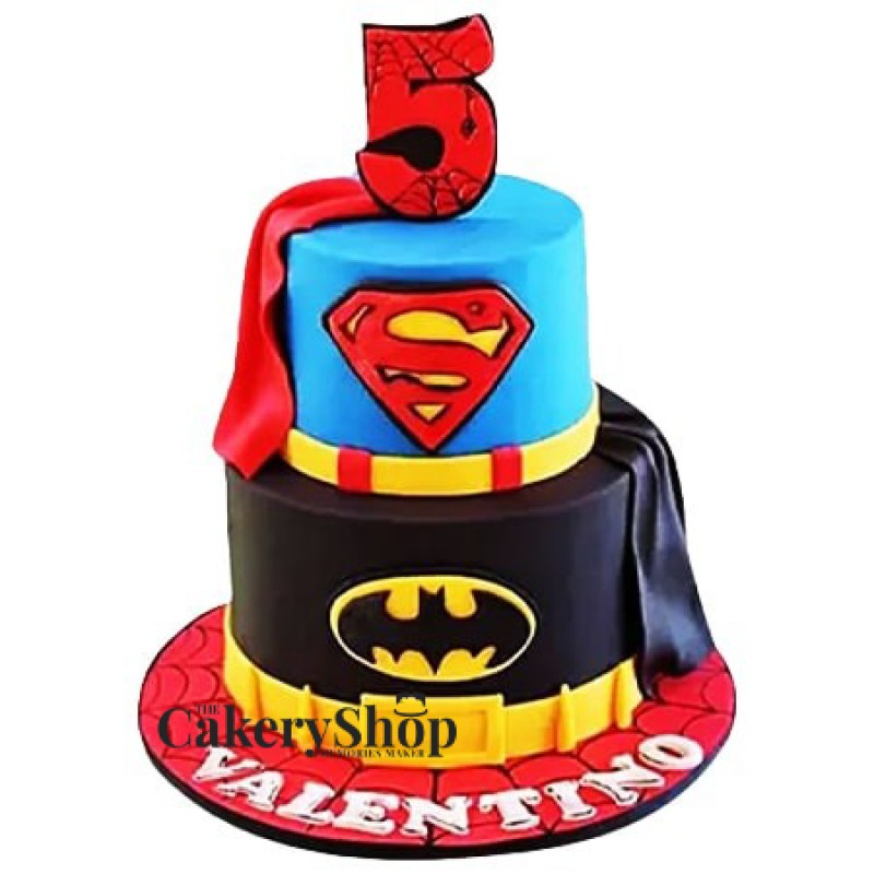 Buy Batman N Superman Cake in Noida | The Cakery Shop