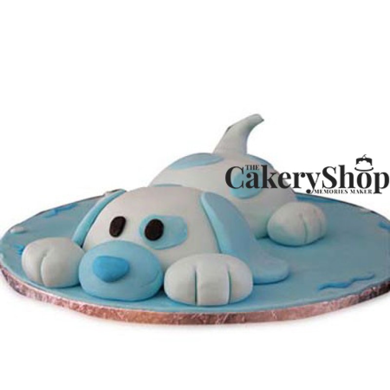 puppy fondant cake