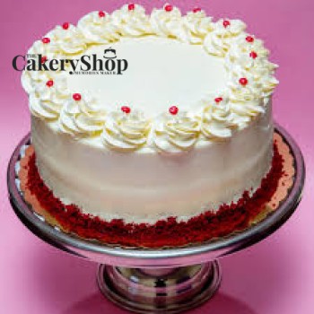 White rose red velvet cake