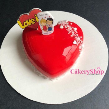 Blooming Red Heart Cake