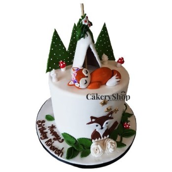 Fox Forest Birthday Cake