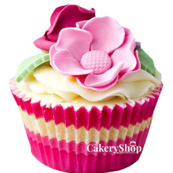 Pink Flower Fondant Cupcakes