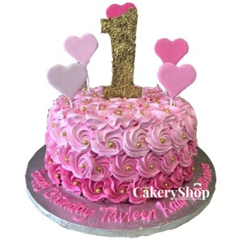 Pink Rosette Cake