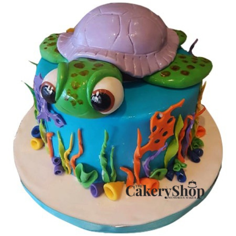 Turtle Birthday Cake (Made with the Wilton soccer pan.) | Turtle birthday  cake, Turtle cake, Turtle birthday